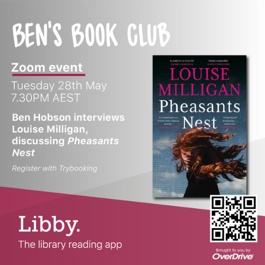 Ben’s Book Club featuring Pheasants Nest by Louise Milligan